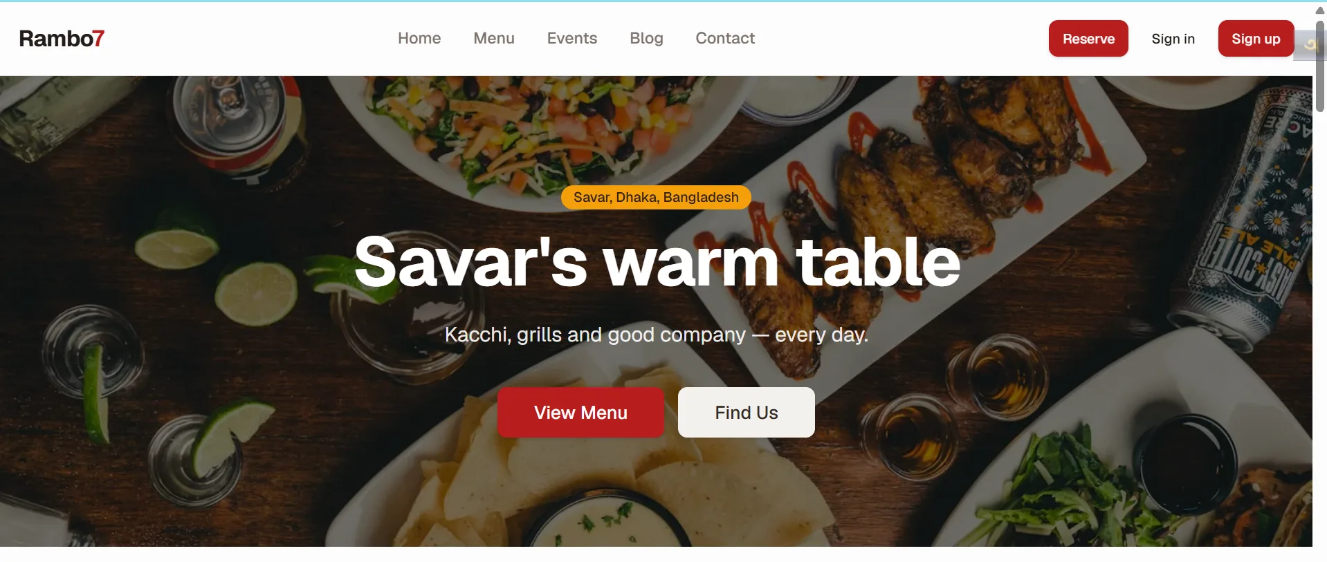 Resturant — project screenshot